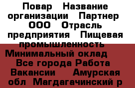 Повар › Название организации ­ Партнер, ООО › Отрасль предприятия ­ Пищевая промышленность › Минимальный оклад ­ 1 - Все города Работа » Вакансии   . Амурская обл.,Магдагачинский р-н